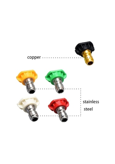 Didadodo 5 Adet Araba Yıkama Memesi 1/4 Hızlı Bağlantı Metal Jet Lances Memesi Yüksek Basınçlı Su Tabancaları Sabun Yıkama Püskürtme Memesi