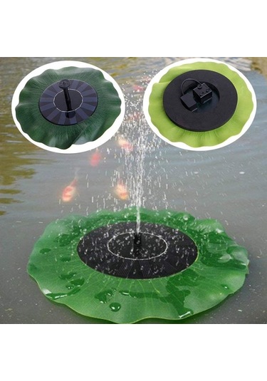 Lotus Yaprağı Güneş Çeşmesi Açık Bahçe Yüzen Peyzaj, Boyut:28 Cm
