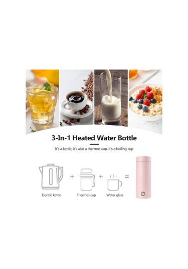 400 Ml Taşınabilir Elektrikli Seyahat Su Isıtıcısı, Çay, Kahve, Süt Ve Paslanmaz Çelik Su Isıtıcısı İçin 3'ü 1 Arada Elektrikli Isıtma Kupası Diğer