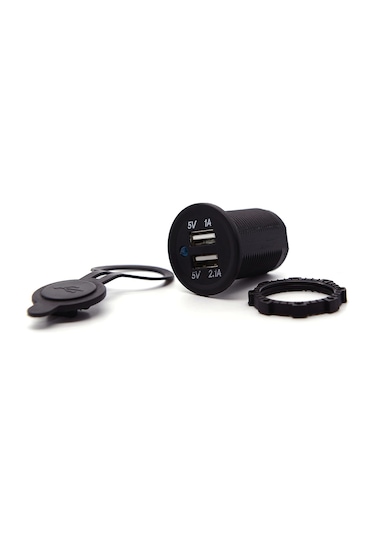 Motosiklet Araba Tekne Çift Usb Şarj Soketi 5V1A 5V2.1A 2 Usb Güç