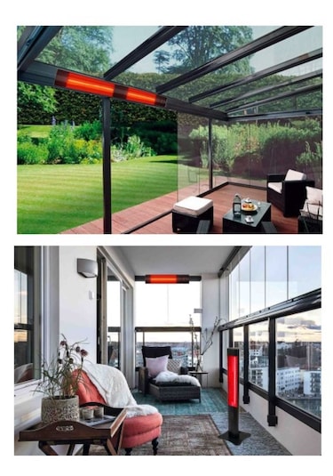 Ardonat Halogen Black Twin Pro Çifli 4000 W Kumandalı Cafe ve Teras Dış Mekan Isıtıcı