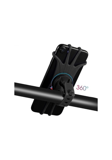 Ebitda Silikon Bisiklet Telefon Tutucu Standı - Siyah, Uzunluğu Ayarlanabilir, Bisiklet, Scooter İçin Altın