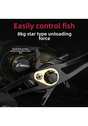 Skycity Takumı-s Metalik Mikro Yemli Drop Shot Makinesi - Sol El, 7.2:1 Oran, Uzun Atış, Patlamayı Önleyen Siyah-yesil Balık Makinesi Toplu Satış