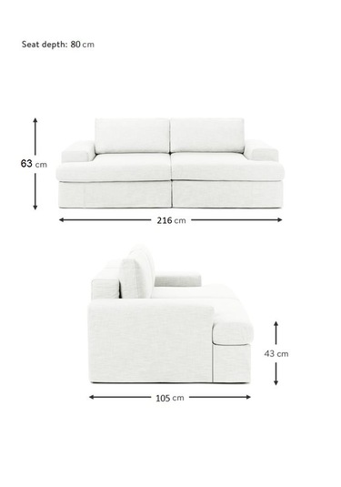 Mode Siesta Pro Kuş Tüyü Kanepe 2 Modül 01 Kırık Beyaz Keten Kuma