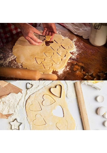 12 Adet Paslanmaz Çelik Kurabiye Kalıbı Seti Çok Renkli