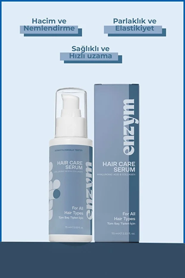 Enzym Cosmetics Saç Bakım Kompleksi Hyaluronik Asit Ve Kolajen Saç Serum 75 Ml