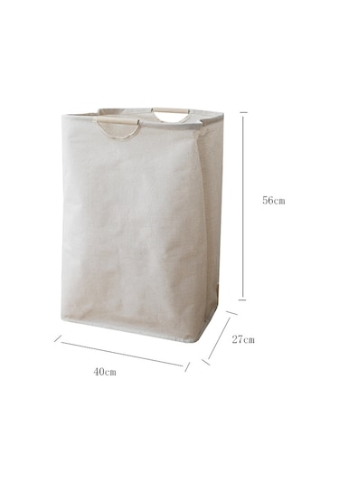 Cbtx Katlanabilir Çamaşır Sepeti Ahşap Saplı Pamuk Keten Depolama Sepeti Boyut L Diğer