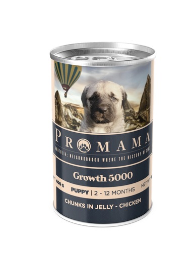 Promama Growth 5000 Yavru Tavuklu Etli Yaş Konserve Köpek Maması 400 Gr. 36'lı Koli