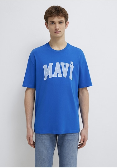 Mavi - Mavi Logo Baskılı Mavi Tişört 0611711-81330 Mavi