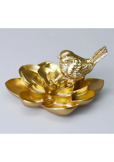 Selim Dekor Camellia Kuşlu Aksesuar Altın