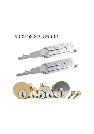 Çilingir Lishi 2'si 1 Arada Aletler Kw5 Kapı Sivil Kilit Açacağı El Aleti Profesyonel Çilingir El T Gümüş Diğer