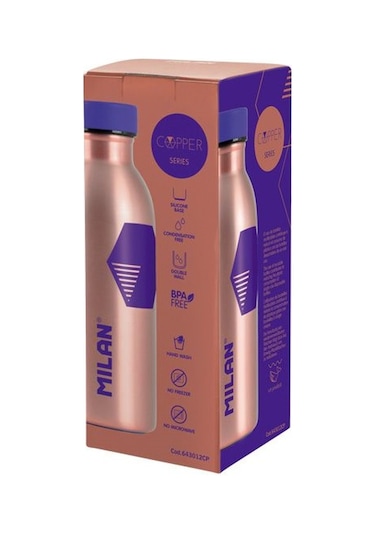Milan 643012CP Copper Paslanmaz Termos Matara Mor 354 ML
