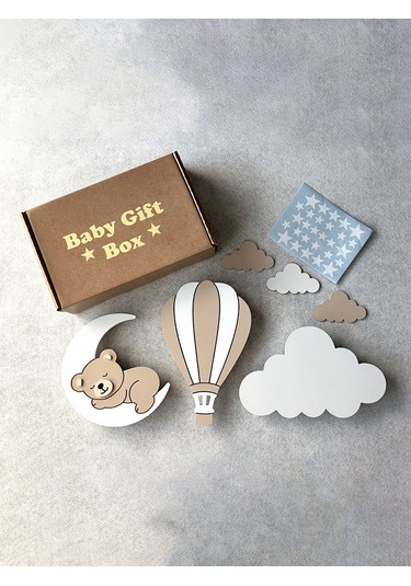Bugybagy Ayıcık Bulut Balon 56'lı Sticker Seti Bej