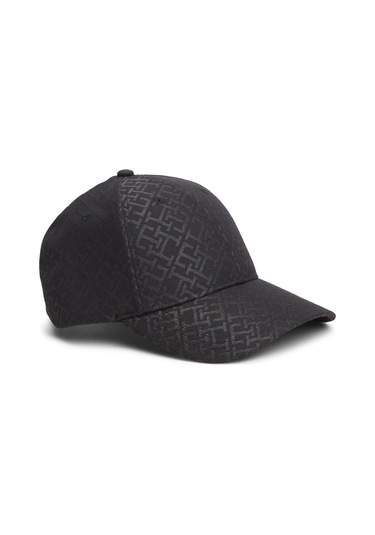 Tommy Hilfiger Th Monogram Cap Kadın Siyah Şapka - Aw0aw18058