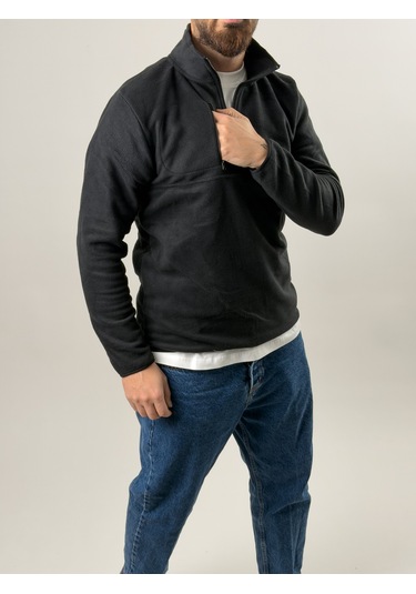 Cocopelli Erkek Siyah Polar Sweatshirt Coc2569 Siyah