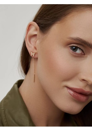 Marıola Uzun Sarkıtlı Küpeler Gümüş 925 Kelebekler 229658619 Altın