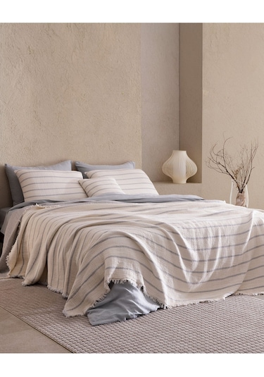 Madame Coco Marguerite 8 Parça Çeyiz Seti Ekru - Gri Gri - Ekru