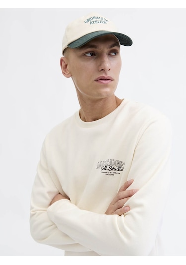 Jack & Jones Jjmakoto Beyaz Erkek Sweatshirt 12278601 Beyaz