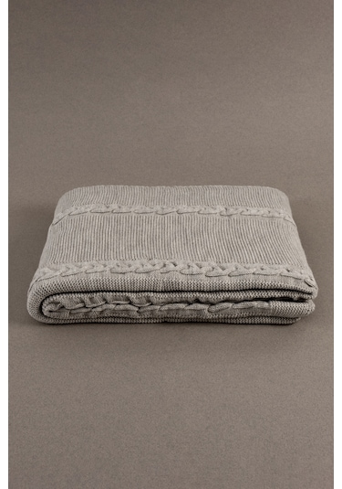 Trenza Vizon Çift Kişilik Battaniye 200x220 15035 Vizon