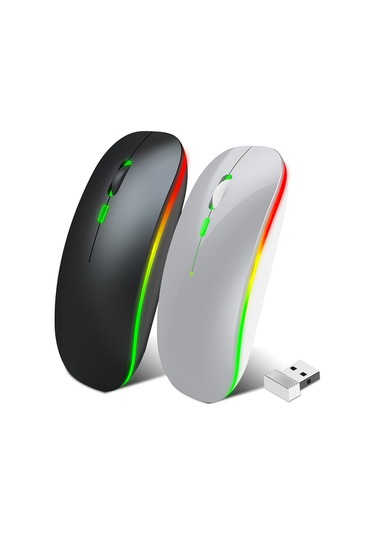 Geeksen M40 Kablosuz Mouse, 4 Tuşlu, 800-1600 Dpı, 10m Menzil, Şarj Edilebilir, Siyah/gümüş M40