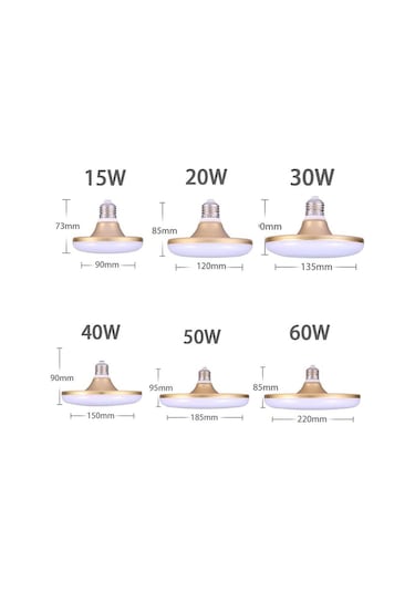 Led Ampul E27 Led Lamba 220 V Ufo Elektrik Ampulü 15/20/30/40/50 W Süper Parlak Garaj Işığı Ev Aydınlatma İçin Masa Lambaları Mutfak 15w