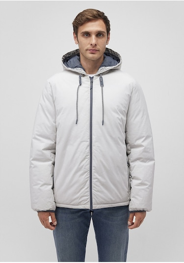 Mavi - Kapüşonlu Açık Gri Şişme Mont 0110352-70080 Gri