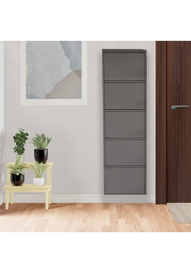 5'li Metal Ayakkabılık - Antrasit