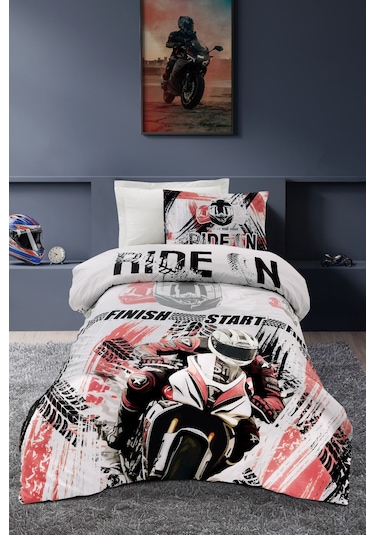 Altınbaşak %100 Pamuk Tek Kişilik Nevresim Takımı Corsa Marble