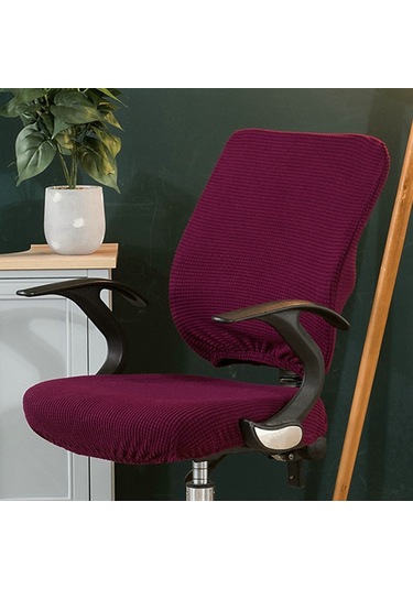 Teltree Ofis Sandalye Kılıfı - Esnek Döner Koltuk Kılıfı, Lüks Mor Renk, Rahatlık Ve Konfor Sunar Mor