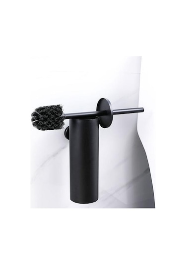 Paslanmaz Çelik Tuvalet Fırçası Ve Banyo Depolama Temizleme Kiti İçin Tutucu Mat Siyah Tuvalet Fırçası Tutucular Antrasit - Beyaz