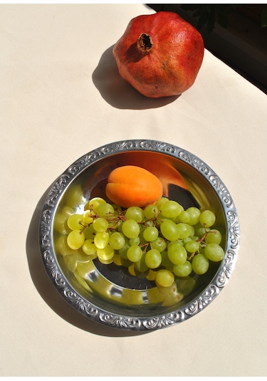 2 Adet Paslanmaz Çelik Salata Kasesi Meyve Çerez Çukur Kase-20 Cm