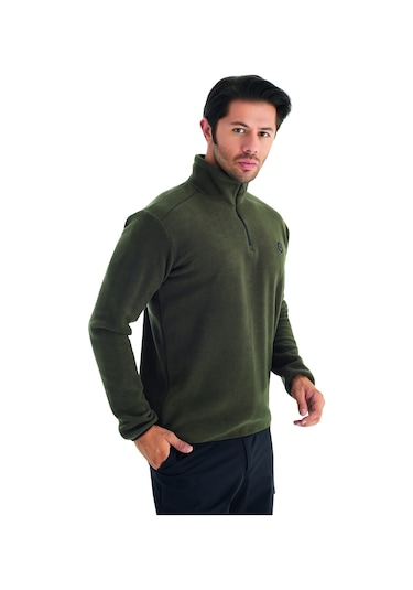 POLAR YARIM FERMUARLI SWEAT KAHVE TONU