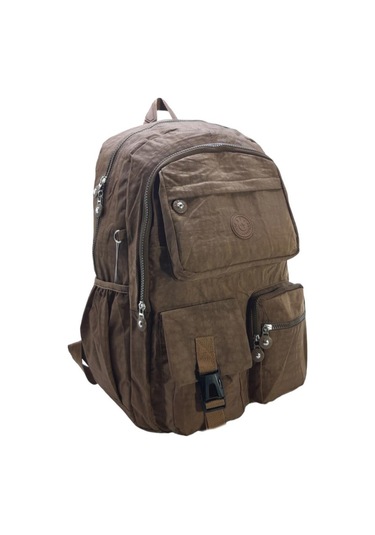 Klinkır Okul Çantası Lise Ortaokul Üniversite Kadın Sırt Çantası Hafif Kumaş Çok Cepli Taba