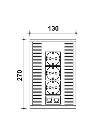 Hafele Versaflap Dual Priz Gümüş 3 Soket / 2rj45