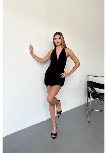 Giysa Kadın Degaje Yaka Kolsuz Basic Bluz Siyah - 25y 2450 Siyah