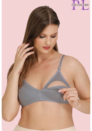 Parlingerie Hamile Emzirme Sütyeni Kapsız Gri