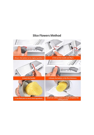 Ayarlanabilir Mandolin Sebze Dilimleyici Paslanmaz Çelik Sebze Çok Renkli