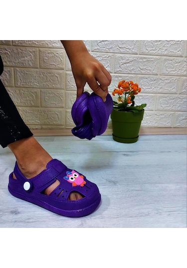Da-ye 1001 P Mor Önü Kapalı Yumuşacık Kaydırmaz Sandalet & Terlik Mor