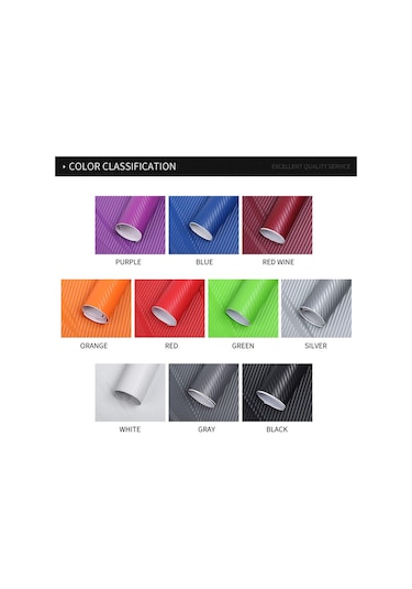 Shineyee Kırmızı 3d Karbon Fiber Araba Sticker, 127x10cm Kalın Pvc Filmi, Korozyon Ve Çizikten Koruma, Araba Dekorasyonu, Kesilebilir, Su Geçirmez, Renk Kaybı Olmaz