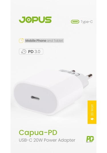 Jopus Universal Araç Sarji JO-A7 Troff PD 3.0 20W USB / PD Qc 3.0 18W Beyaz