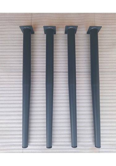 Metal Çap 5.1 CM Konik Masa Ayağı Antrasit﻿ 72 CM 4 Adet