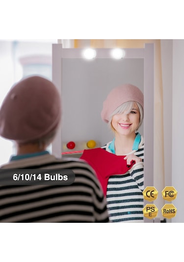 Reedark Hollywood Stili Led Ayna Aydınlatması - Dokunmatik Parlaklık Ayarlı Üç Renk Işık 14 Adet