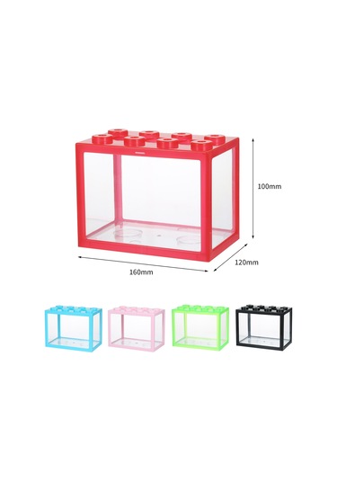 Youmex Siyah Mini Akvaryum, Plastik Blok Tasarımı, Küçük Balık Yetiştirme Kutusu