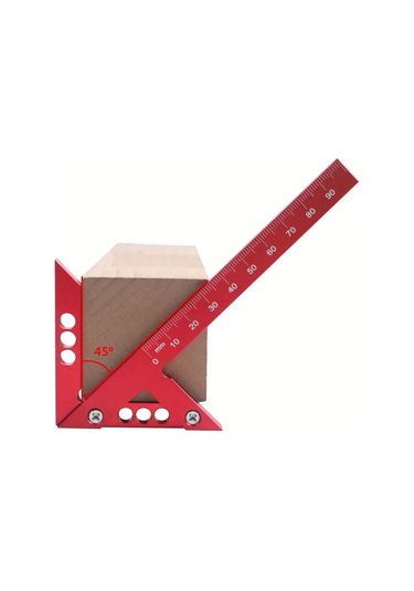 Mufunye Alüminyum Alyazı Doğruluk Ölçer - 45/90 Derece Açı, Merkez Ve Dik Çizgi Çizimi, Ahşap İşleme İçin 100mm Ölçüm Aralığı