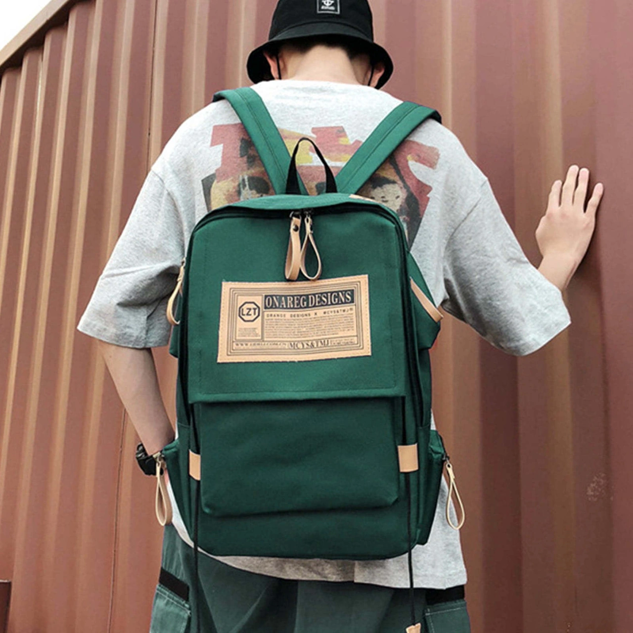 Yuntech01 Erkek Spor Outdoor Sırt Çantası Büyük Kapasiteli Oxford Kumaş 2022 Yeni Model Yeşil Çok Renkli