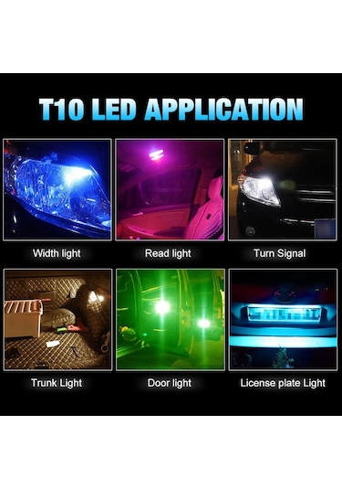 2 Adet Yeni T10 Led Ampul W5w Safir Cob Sürücüsüz Led Kama Ampul 168 194 Led 5w5 Araç İç Dome Süper Parlak 12 V Işık 6000 K Light Blue