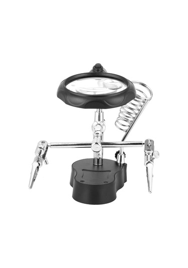 Lemestar Led Işık Ve Büyüteçli Tamir Yardımcı Klembi - Çalışma Masası Pil Yok - Te-801