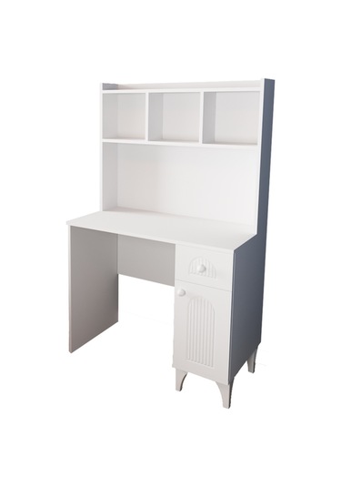 Df09105 Çekmeceli Kapaklı Kitaplıklı Çalışma Masası Bilgisayar Masası Beyaz