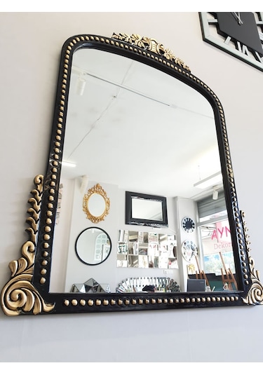 Ayna Denizi Lady Black Gold Model Siyah Altın Renk Dekoratif Ayna Altın - Siyah