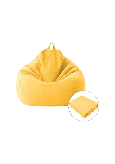 Sones Lazy Sofa Bean Bag Koltuk Kumaş Kılıfı, Boyut: 100 X 120cm Sarı
